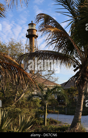 Le Sanibel Island Light ou Point Ybel Light est le premier phare sur la côte du golfe de la Floride au nord de Key West Banque D'Images