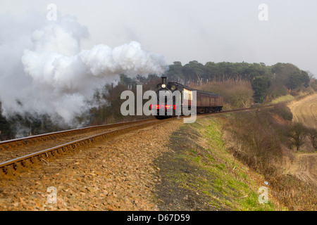 Train à vapeur sur la ligne de pavot, Sheringham Banque D'Images