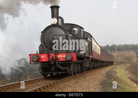 Train à vapeur sur la ligne de pavot, Sheringham Banque D'Images