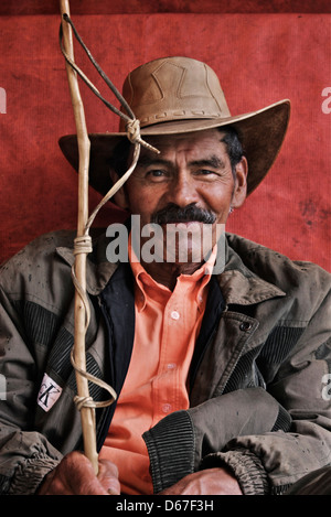 Vieux fermier portrait. La Calera , Colombie Banque D'Images