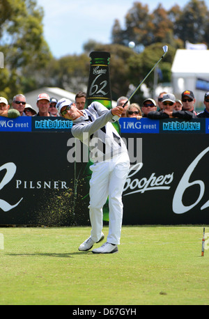 Melbourne, Australie. 16-11-12. Adam Scott (Aus) tees off à un par 3 au cours de son deuxième tour à l'Australian Masters Banque D'Images