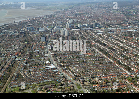 Vue aérienne de Southend, Southend-on-Sea, Essex Banque D'Images