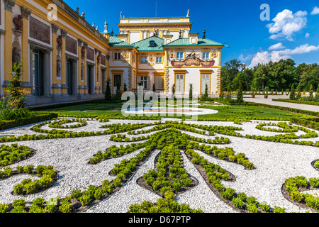 Un coin de la 17e siècle Palais Royal de Wilanów à Varsovie, Pologne. Banque D'Images