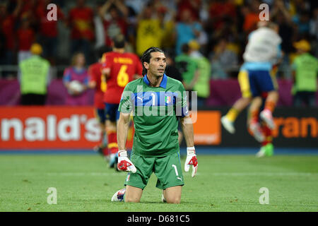 Gardien de l'Italie au cours de Gianluigi Buffon l'UEFA EURO 2012 football match final contre l'Espagne l'Italie au Stade Olympique de Kiev, Ukraine, 01 juillet 2012. L'Espagne a gagné 4-0. Photo : Revierfoto Banque D'Images