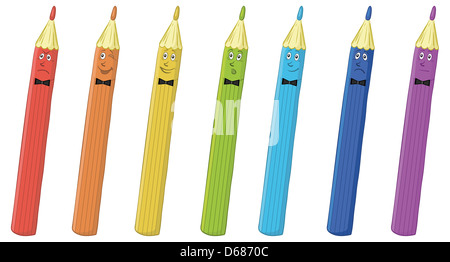 Smileys de crayons Banque D'Images