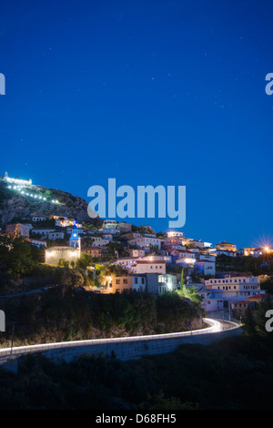 L'Europe, l'Albanie, Mer Méditerranée, Switzerland ville la nuit Banque D'Images