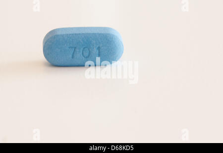 Le médicament de prévention du VIH' 'Le Truvada est représentée dans un cabinet de médecin à Berlin, Allemagne, 17 juillet 2012. Pour la première fois, ce médicament a été approuvé comme médicament préventif aux ETATS UNIS. La Food and Drug Administration des États-Unis a approuvé le médicament fabriqué par Gilead Sciences, non seulement pour le traitement du VIH, mais pour éviter de contracter le virus ainsi après t Banque D'Images