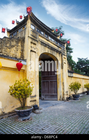 Porte de la citadelle de Thang Long à Hanoi, Vietnam Banque D'Images