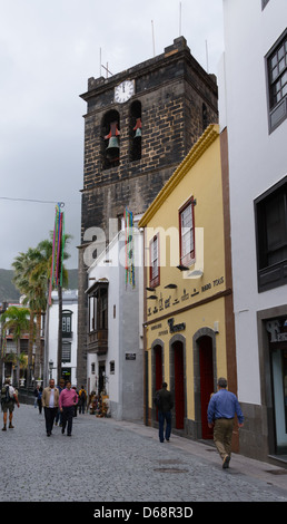 La Palma, Îles Canaries - Santa Cruz, capitale de l'île. L'église de Santa Cruz. Banque D'Images