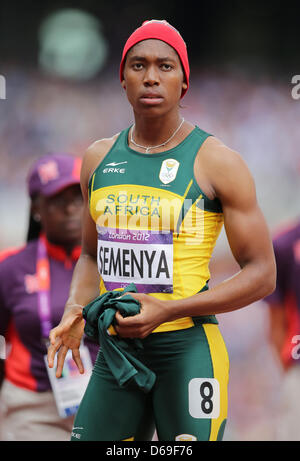 Caster Semenya de l'Afrique du Sud dans le Women's 800m série 1 de l'athlétisme, l'Athlétisme en stade olympique au Jeux Olympiques de 2012 à Londres, Londres, Grande-Bretagne, 08 août 2012. Photo : Michael Kappeler dpa  + + +(c) afp - Bildfunk + + + Banque D'Images