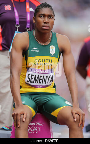 Caster Semenya de l'Afrique du Sud dans le Women's 800m série 1 de l'athlétisme, l'Athlétisme en stade olympique au Jeux Olympiques de 2012 à Londres, Londres, Grande-Bretagne, 08 août 2012. Photo : Michael Kappeler afp Banque D'Images