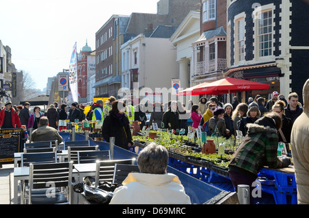 La rue du marché à New Road Brighton Sussex UK Banque D'Images