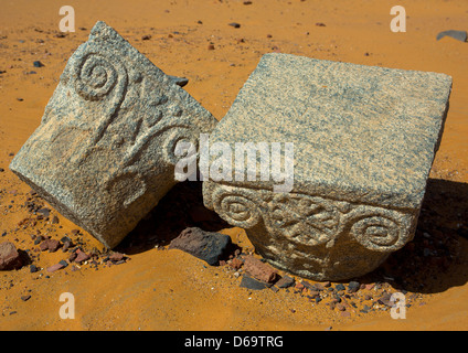 Ruines de l'église de la colonnes de granite, Old Dongola, Soudan Banque D'Images