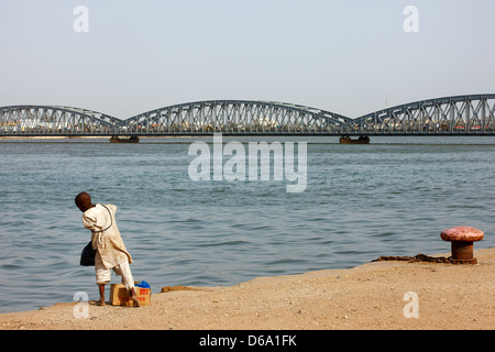 Le pont Faidherbe, Saint-Louis, Sénégal, Afrique Banque D'Images