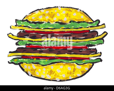 De grands panneaux isolés du hamburger Banque D'Images