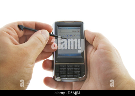 Handhedl ordinateur en mains Banque D'Images