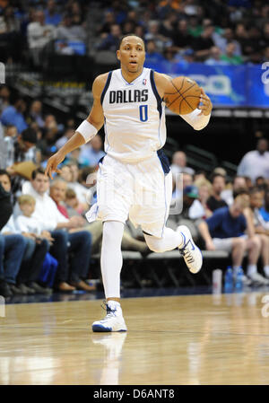 Apr 15, 2013 : Dallas Mavericks petit ailier Shawn Marion # 0 lors d'un match de NBA entre les Memphis Grizzlies et les Dallas Mavericks à l'American Airlines Center de Dallas, TX Dallas 103-97 Memphis défait Banque D'Images