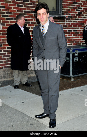 B. J. Novak 'le Late Show with David Letterman" à l'Ed Sullivan Theater - Arrivées New York City, USA - 01.03.11 Banque D'Images