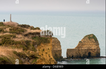 Mémorial de la guerre de la Pointe du Hoc (Le Hoc Point) site de Jour J (6 juin 1944) Normandie , France Banque D'Images