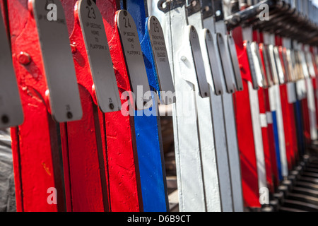 Leviers de boîte de signal Banque D'Images