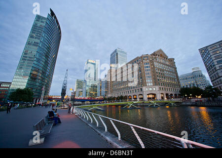 Aperçu de Canary Wharf à Londres, le 28 août 2012. Photo : dpa, Daniel Karmann Banque D'Images