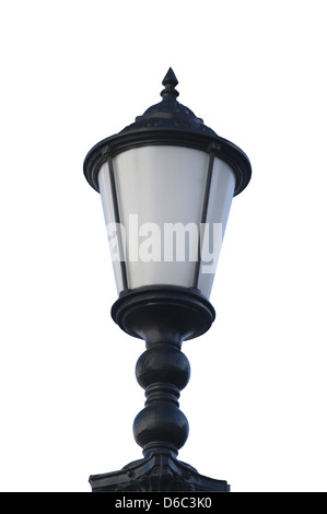 Lampe rue isolated over white Banque D'Images