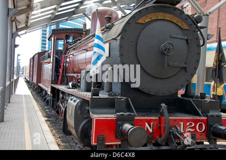 L'Uruguay, Montevideo, du côlon. Train à vapeur d'époque, vers 1910, entièrement restauré. Monument historique national. Banque D'Images