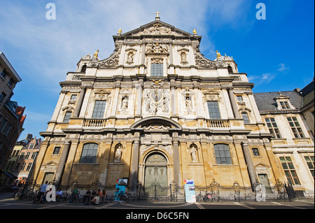 St Carolus Borromeuskerk baroque flamand, 1621, conçu par Rubens, Anvers, Flandre, Belgique, Europe Banque D'Images