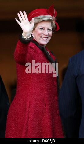 Ancienne Reine Anne-Marie de Grèce à la mairie de Copenhague, Danemark, 14 janvier 2012 lors de la célébration à l'occasion de la Reine Margrethe's 40ème jubilé. Photo : Patrick van Katwijk Pays-bas / OUT Banque D'Images