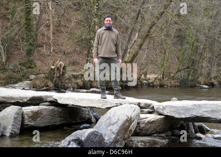 Tarr étapes ; David Chapman ; River Barle ; Exmoor National Park, Royaume-Uni Banque D'Images