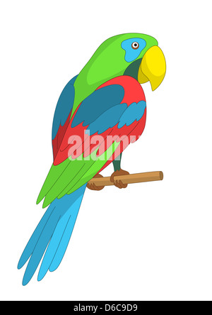 Perroquet sur un poteau Banque D'Images