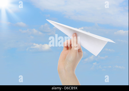 avion de papier Banque D'Images