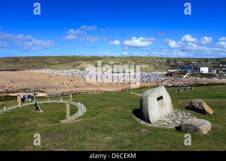 Droskyn Sundial, Millennium Monument, Broad Oak village ; Cornwall County ; Angleterre ; UK Banque D'Images