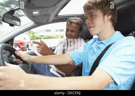 Conducteur de voiture auto-école de conduite,,enseignant,conduite élève Banque D'Images