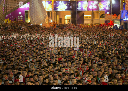 Poznan, Pologne, à 1,6 km du ventilateur pendant leur Plac Wolnosci UEFA Euro 2012 Pologne / République Tchèque Banque D'Images