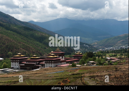 Thimphu, Bhoutan, le complexe du temple Tashi Chödzong Banque D'Images