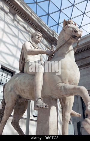 Statue équestre romain Le British Museum Banque D'Images