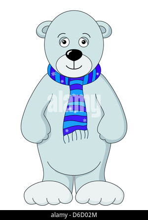 Teddy-bear dans un foulard blanc Banque D'Images