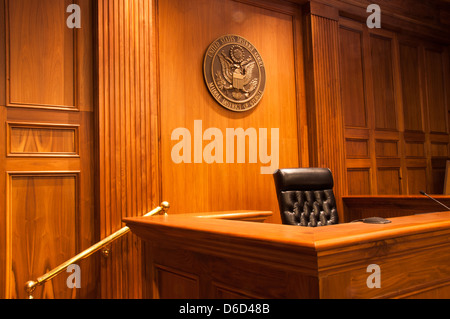 Photographie de la présidence juge fédéral en audience, United States District Court, District du Centre de la Géorgie. Banque D'Images