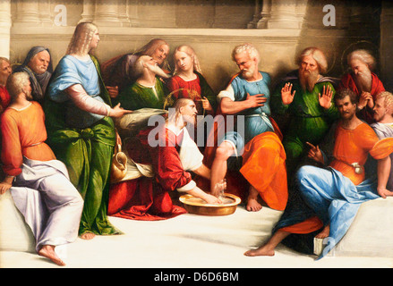 Le Christ lavant les pieds des disciples par Benvenuto Tisi appelé Garofalo Banque D'Images