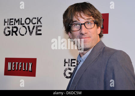 Toronto, Canada. Le 16 avril 2013. La distribution de la Prucheraie, la série originale, Netflix arrive à la première nord-américaine à Toronto's Isabel Bader Theatre. En photo, Lee Shipman. (Us/N8N/Alamy Live News) Banque D'Images