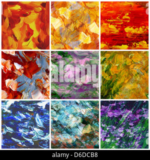 Résumé d'artifices, les peintures à l'huile, mis Banque D'Images