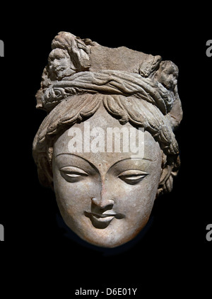 Bodhisattva Head Tumshug Togquz petit temple Xinjiang 4th-5th siècle Chine chinoise Banque D'Images