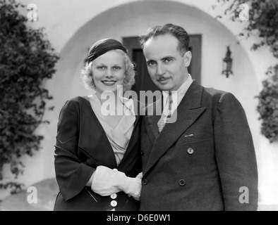 JEAN HARLOW actrice US avec second mari Paul Bern sur 1933 Banque D'Images