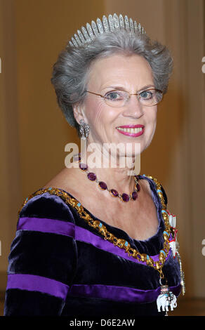 La Princesse Benedikte du Danemark arrive pour le dîner de gala à l'occasion du 40ème jubilé de la Reine Margrethe à Église de Christiansborg à Copenhague, Danemark, 15 janvier 2012. Photo : Patrick van Katwijk Pays-bas OUT Banque D'Images