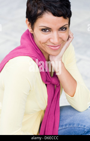 Cape Verdean woman smiling Banque D'Images