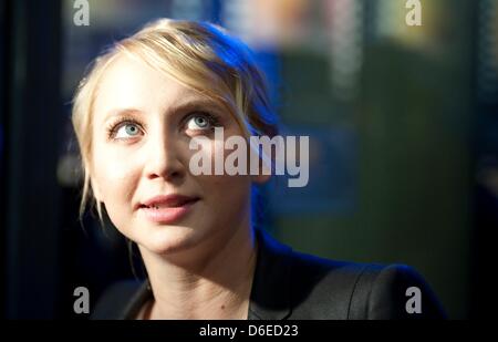 L'actrice allemande Anna Maria Muehe assiste à la première de leur nouveau film 'Die Unsichtbare' (l'Invisible) au Kulturbrauerei à Berlin, Allemagne, 25 janvier 2012. Le film est présenté dans les salles allemandes le 09 février 2012. Photo : Sebastian Kahnert Banque D'Images