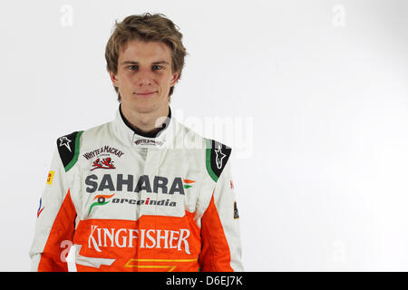 Nico Hülkenberg (GER) - Sahara Force India Formula One Team - Driver Studio Photoshoot - Silverstone, UK, 02.02.2012 - Sahara Force India Formula One Team Copyright libre de droit Banque D'Images