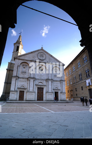 Italie, Toscane, Pienza, cathédrale Banque D'Images