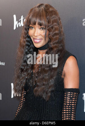 Super modèle britannique Naomi Campbell arrive à un événement célébrant le lancement de la question allemande du magazine 'Interview' à Berlin, Allemagne, 08 février 2012. Foto : Joerg Carstensen Banque D'Images